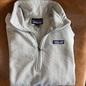 Patagonia Light Gray Zip-Up Sweater
